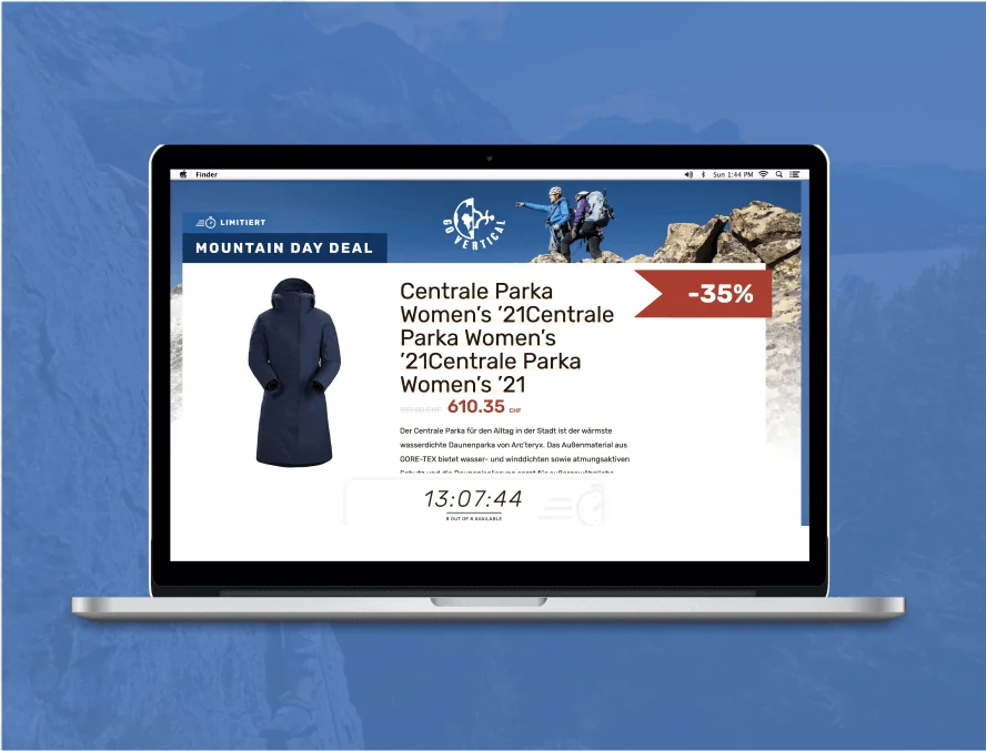 Day deal landing page