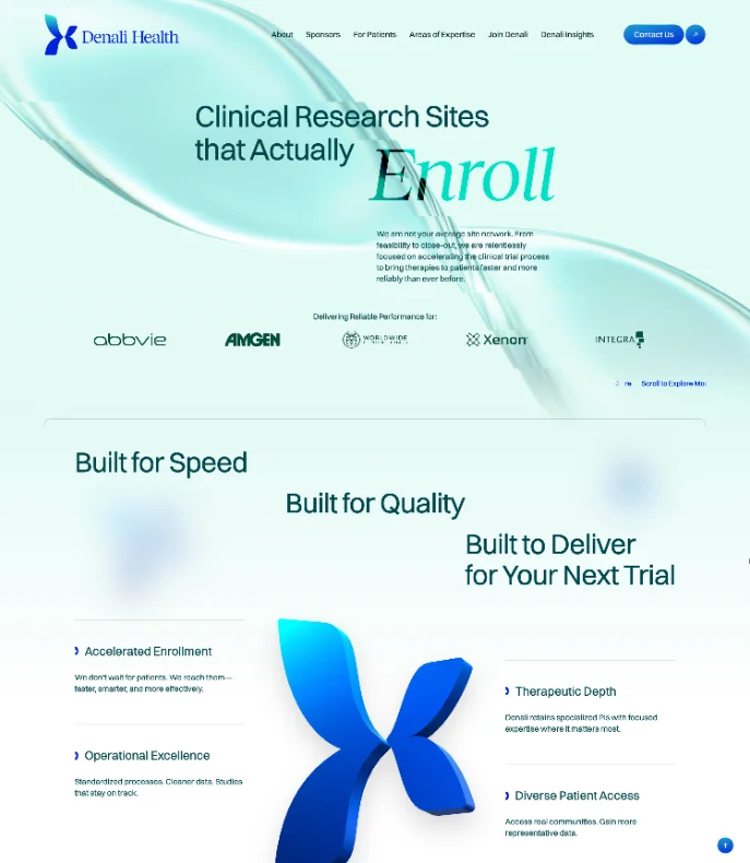 Homepage of a website designed by Woofocus